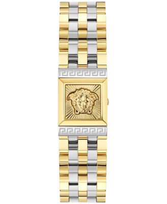 Women's Swiss Reveal Square Two-Tone Stainless Steel Bracelet Watch 18x25mm