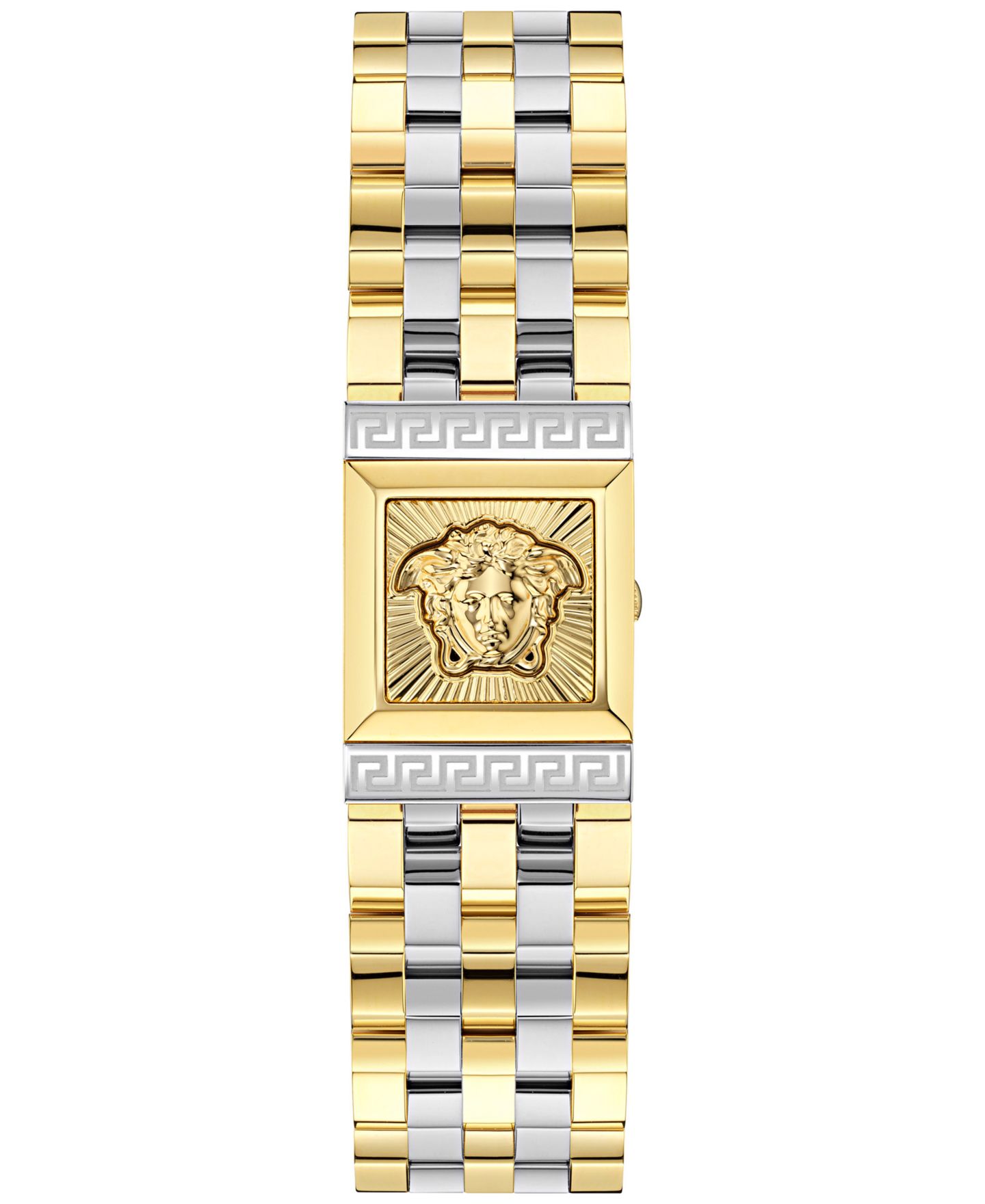 Женские часы Versace Swiss Reveal Square Two-Tone Stainless Steel Bracelet Watch 18x25mm — фото 2