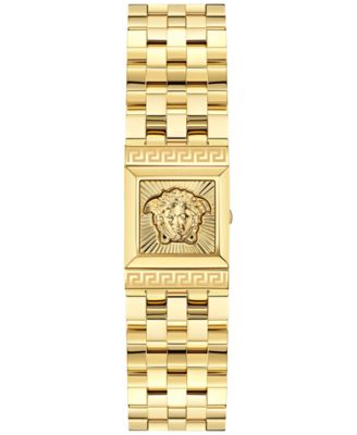 Women's Swiss Reveal Square Gold Ion Plated Bracelet Watch 18x25mm