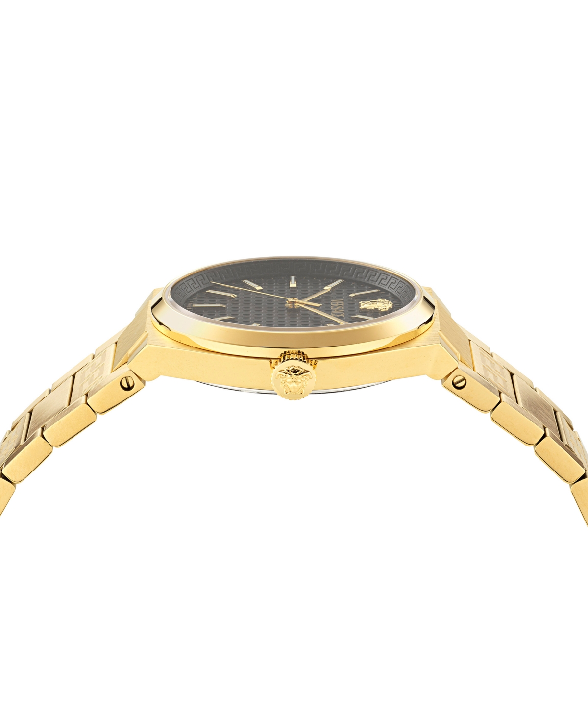 Versace Women's Swiss V-auria Gold Ion Plated Bracelet Watch 39mm In Gold