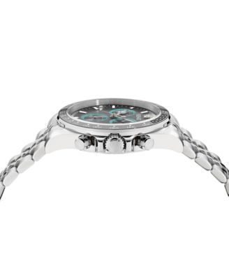 Men's Swiss Chronograph Greca Wave Stainless Steel Bracelet Watch 43mm