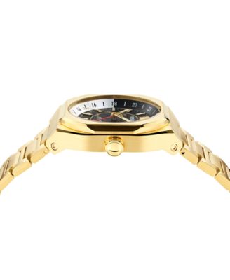 Men's Swiss Automatic V-Contempo GMT Gold Ion Plated Bracelet Watch 40x48mm