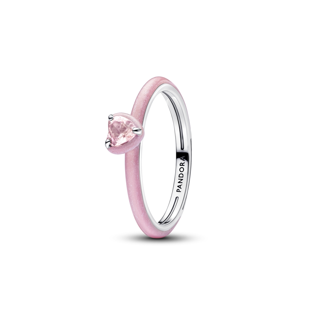 Pandora Sterling Silver Pink Chakra Heart Ring In Sterling Silver