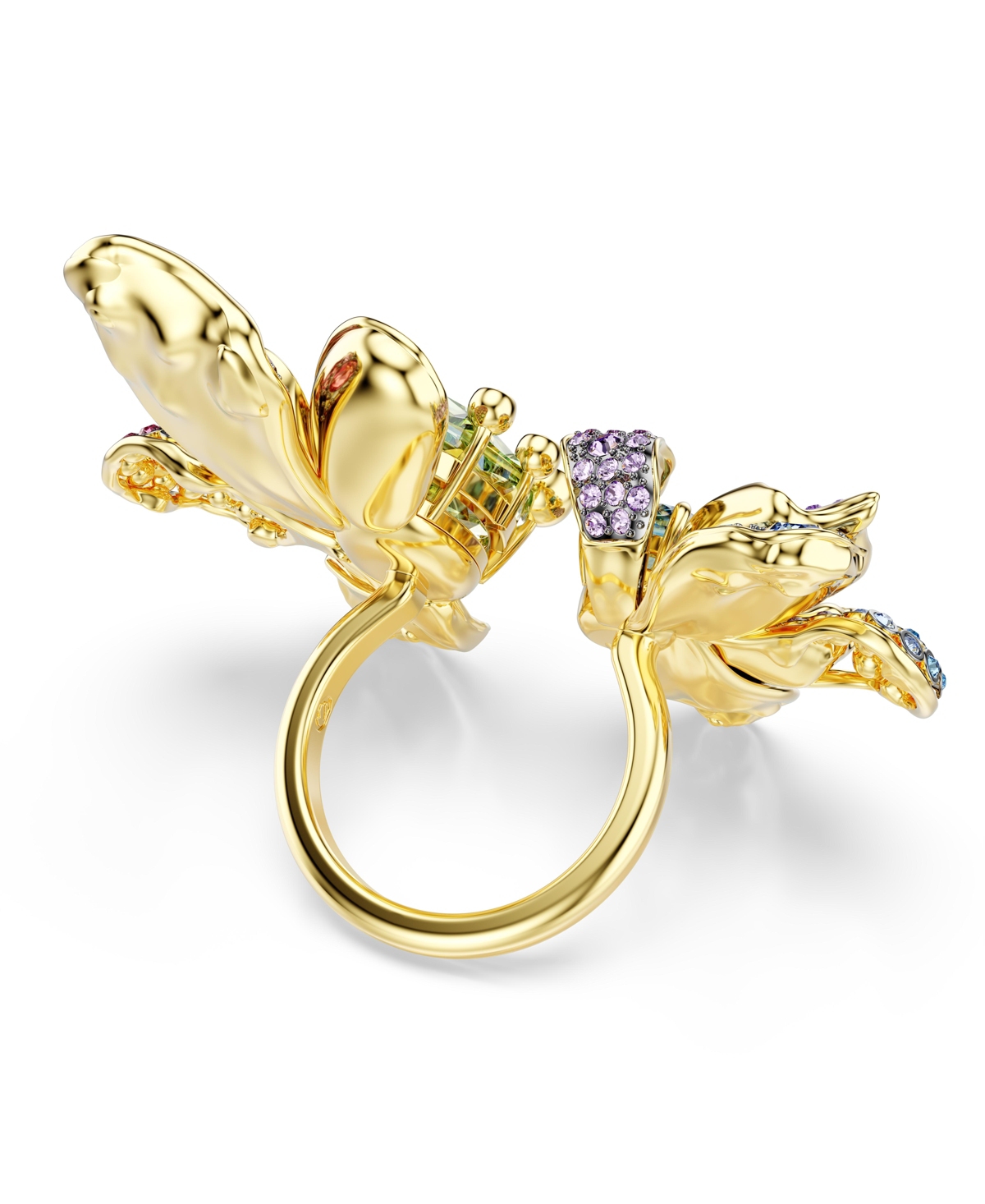 Swarovski Idyllia Mixed Metal Finish Flower Ring In Multicolored