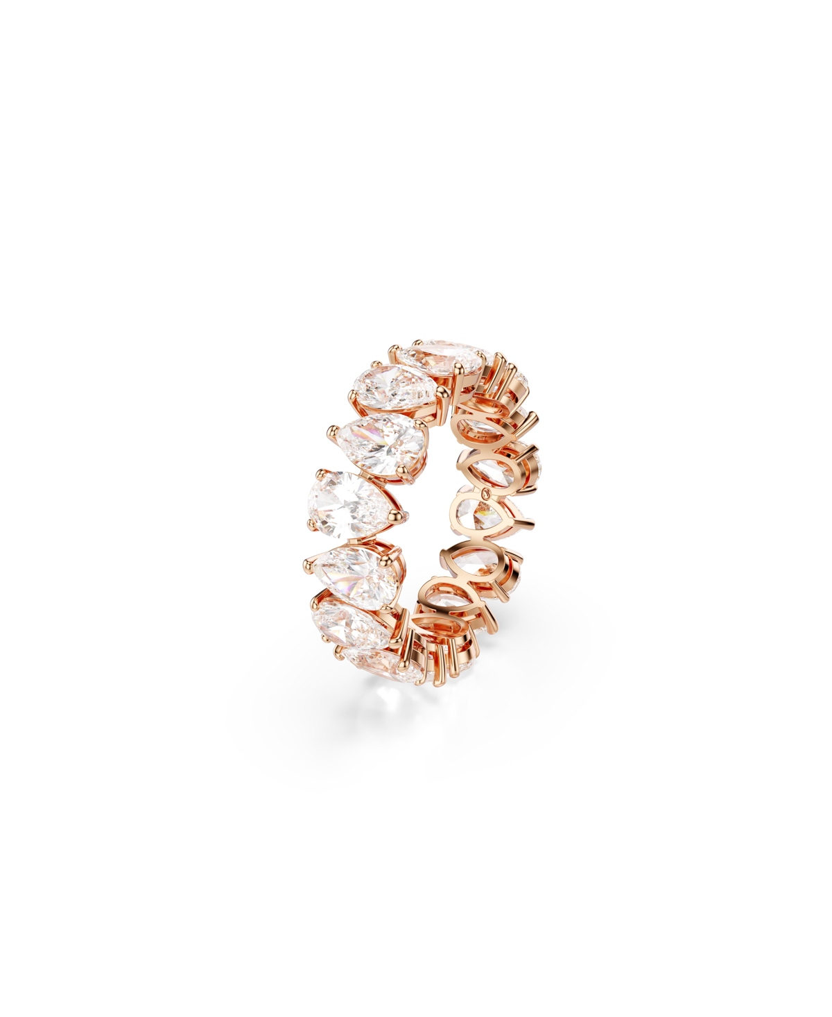 Shop Swarovski Matrix Vittore Rose Gold-tone Pear Cut Ring In White
