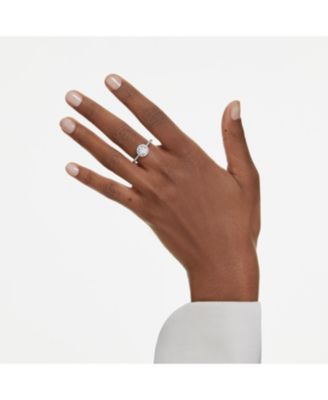 Una Angelic Rhodium Plated Round Cut Ring