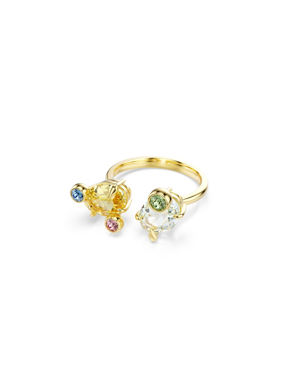 Swarovski Gold-tone Plated Gema Ring Sets In Multicolored