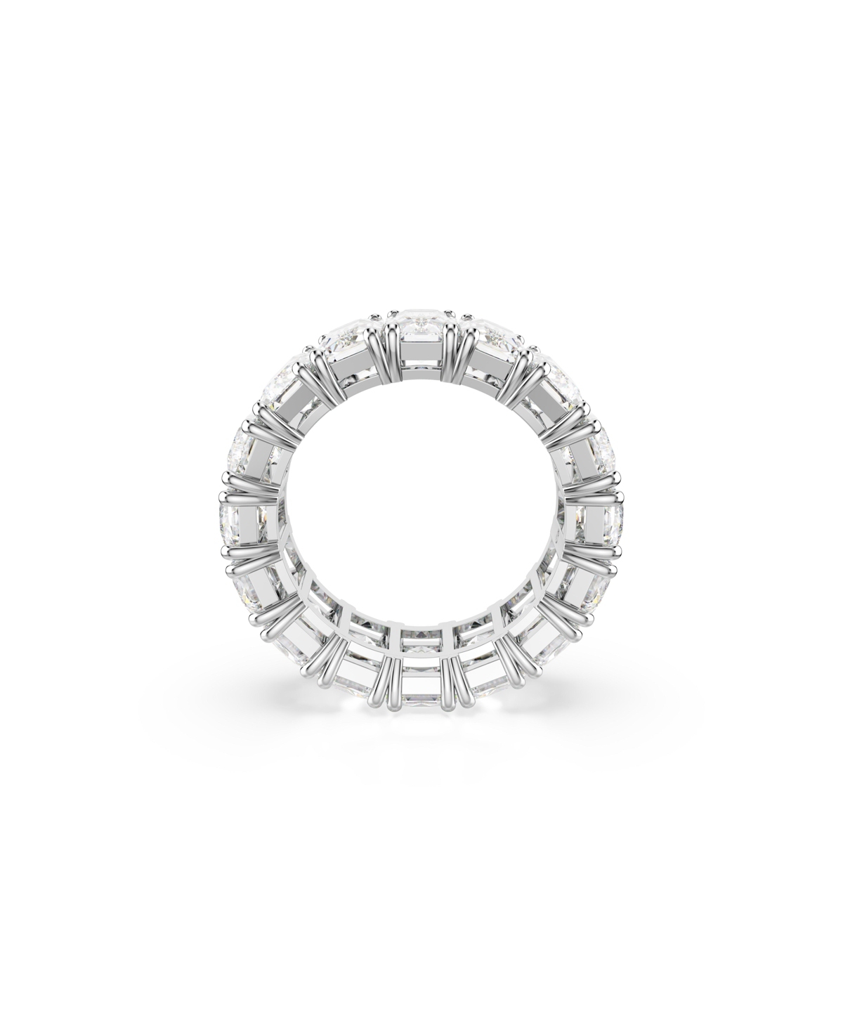 SWAROVSKI MATRIX VITTORE RHODIUM PLATED BAGUETTE CUT RING 