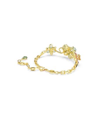 Idyllia Mixed Cuts Flower Multicolored Gold-Tone Plated Bracelet