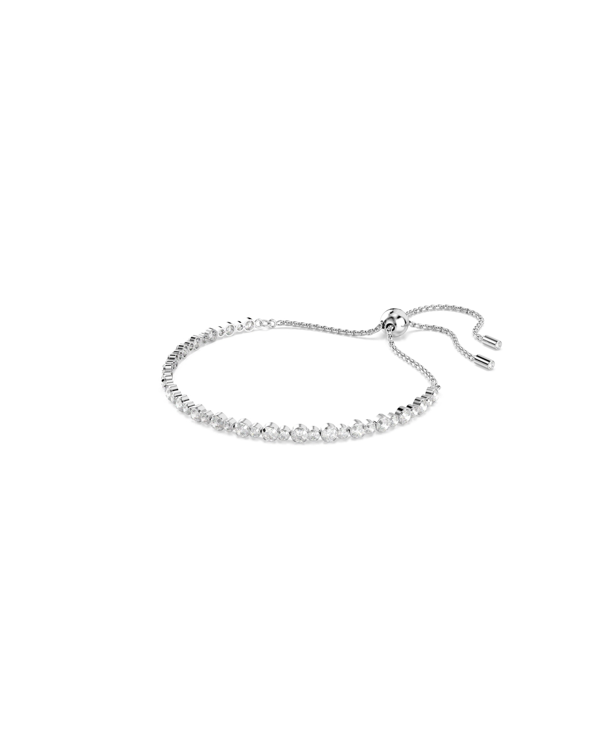 Swarovski Matrix Mixed Round Cuts White Rhodium Plated Tennis Bracelet In White
