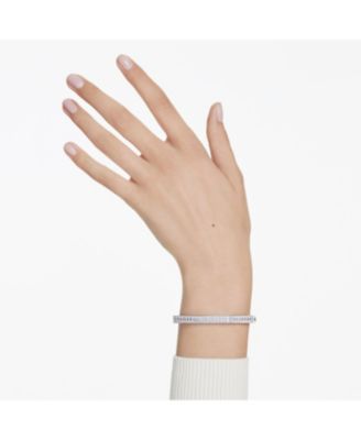 Matrix Baguette Cut White Rhodium Plated Bangle Bracelet