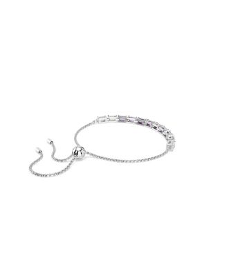 Matrix Baguette Cut Purple Rhodium Plated Bracelet