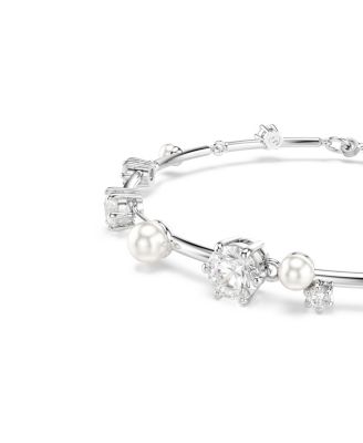 Constella Round Cuts White Rhodium Plated Tennis Bracelet