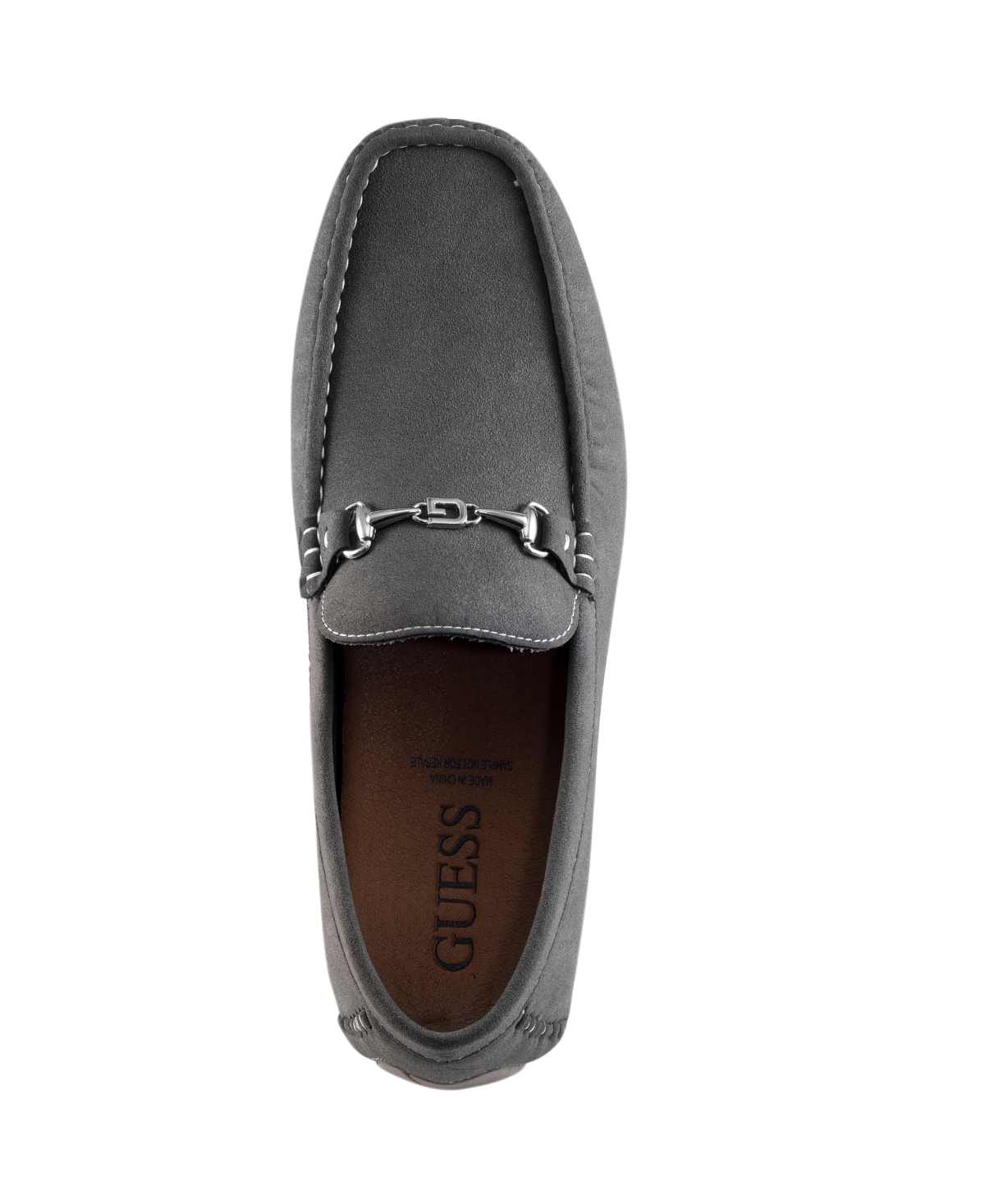 Guess Men's Ansto Logo Bit Detailed Driving Loafers In Dark Gray