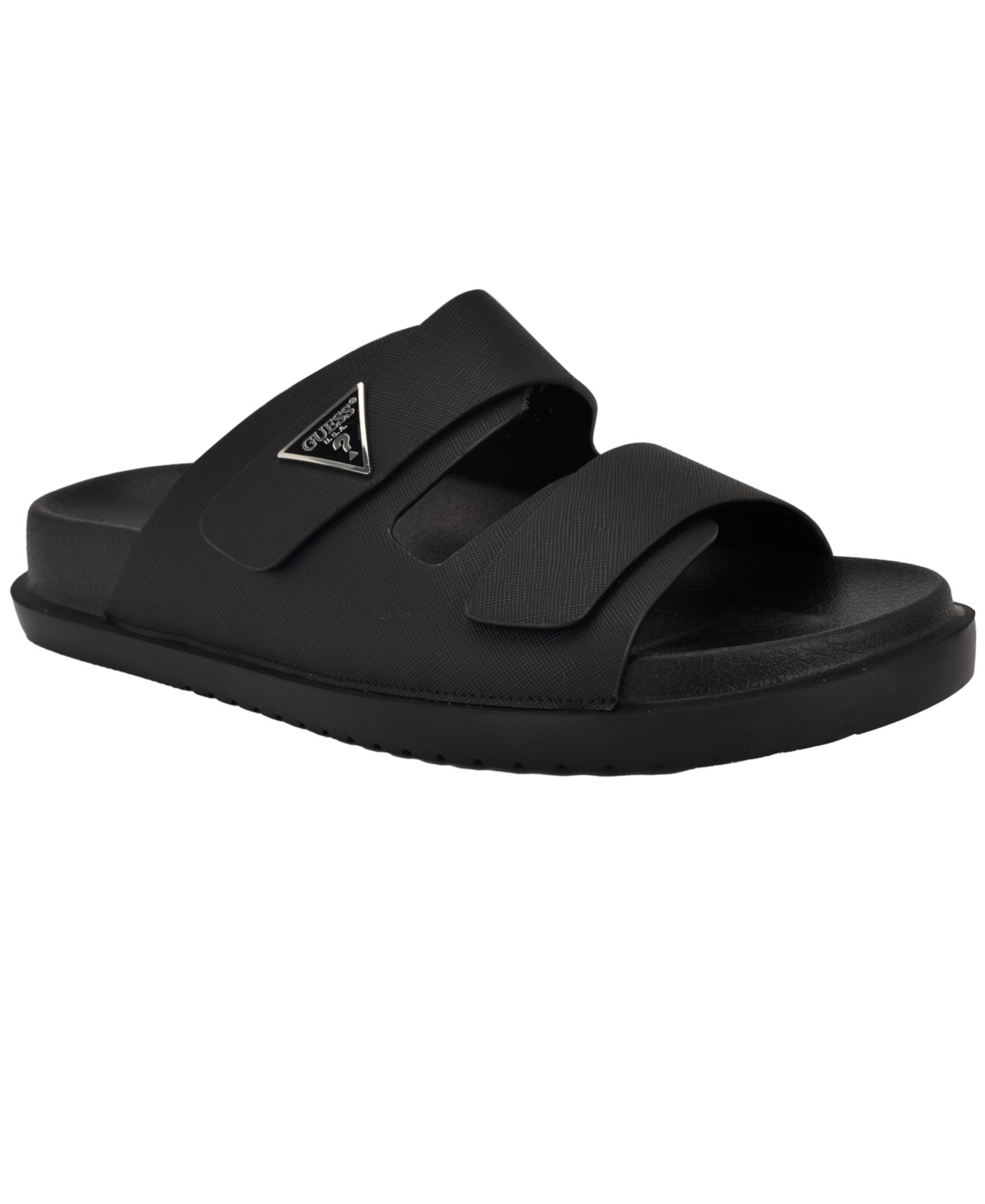 Мужские сандалии GUESS Visel Branded Slip On Fashion, цвет: Чёрный — фото 1