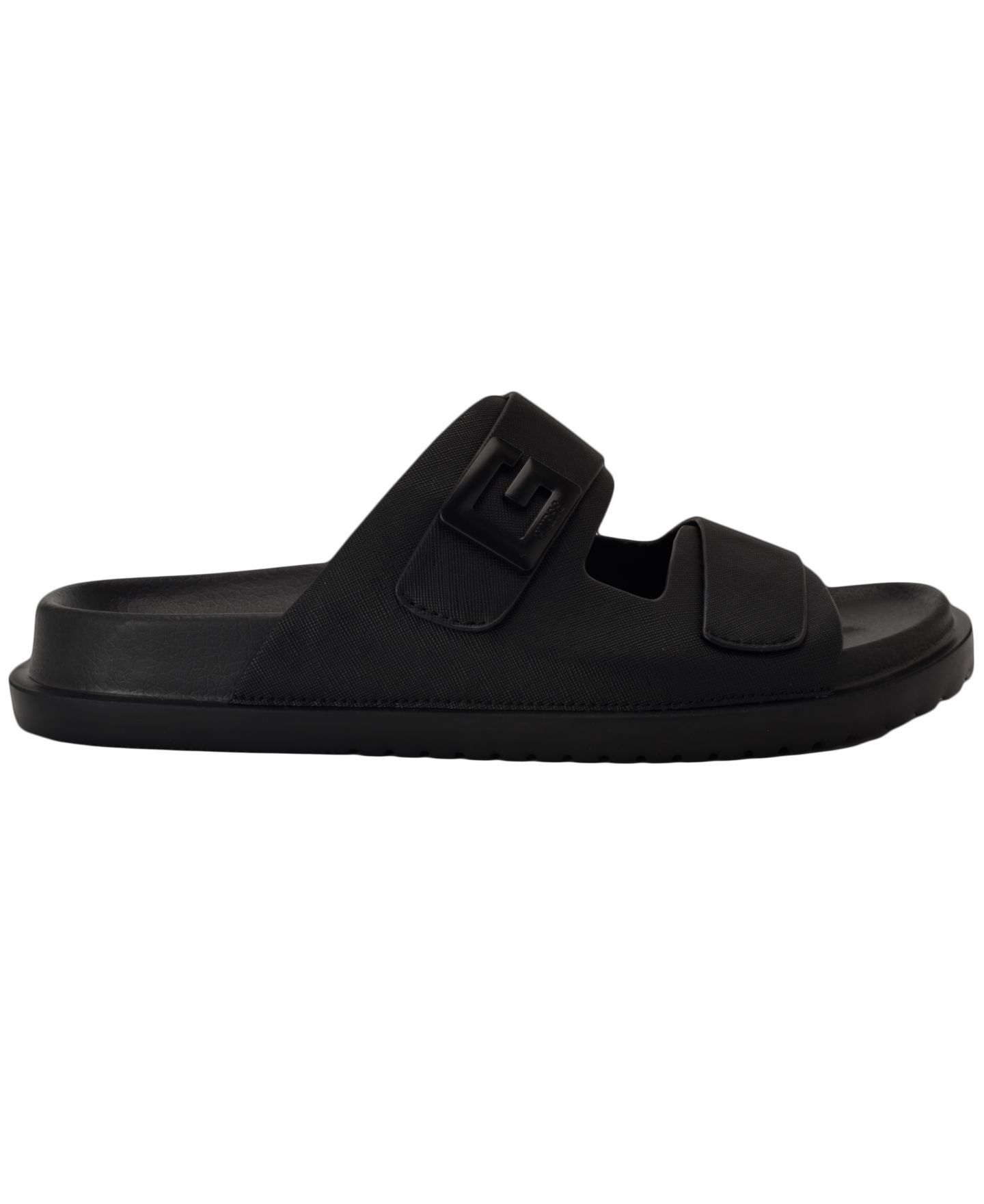Мужские сандалии GUESS Vugon Branded Slip On Fashion, цвет: Чёрный — фото 2