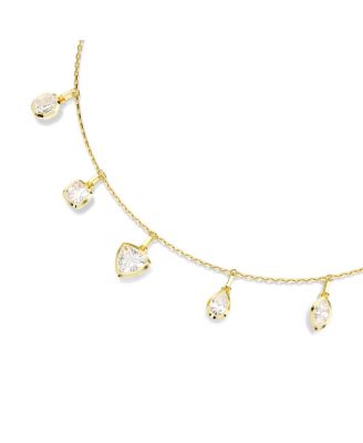 Imber Mixed Cuts White Gold-Tone Plated Necklace