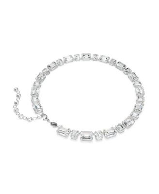 Millenia Octagon Cut White Rhodium Plated Tennis Necklace