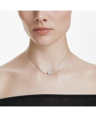 Constella Round Cuts White Rhodium Plated Necklace