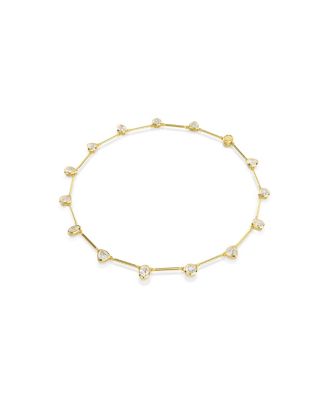 Imber Mixed Cuts White Gold-Tone Plated Tennis Necklace