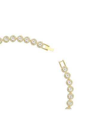 Una Angelic Round Cut White Gold-Tone Plated Tennis Necklace