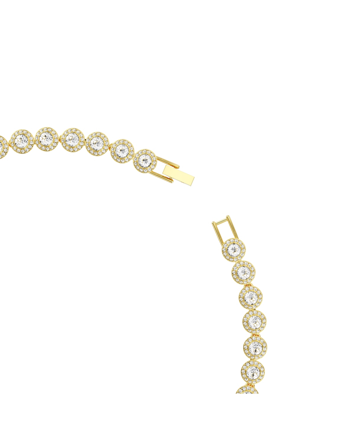Swarovski Una Angelic Round Cut White Gold-tone Plated Tennis Necklace In Gold
