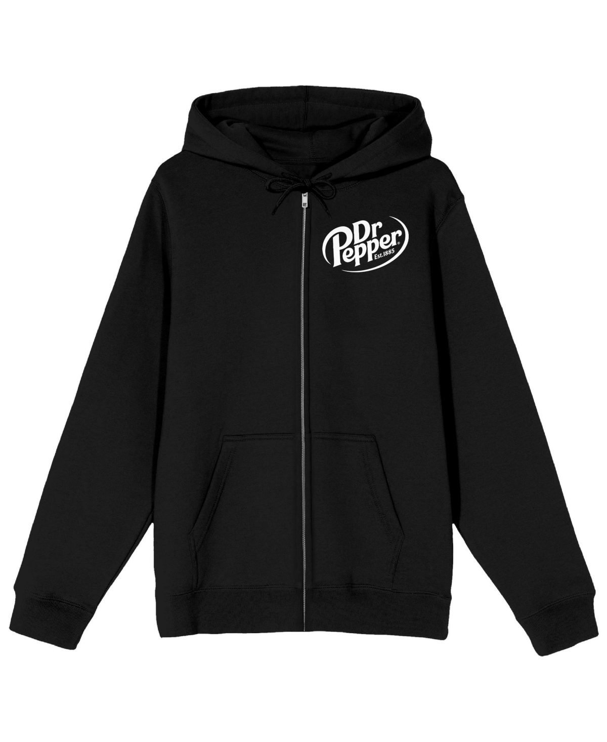 Men's White Logo Adult Black Zip-Up Hoodie-3XL - Black