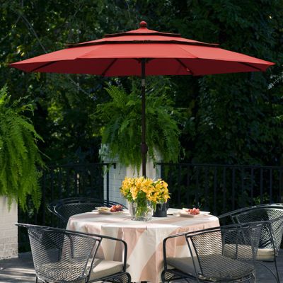 Garden Market Umbrella - Outdoor Patio Umbrella Round-Wine Red