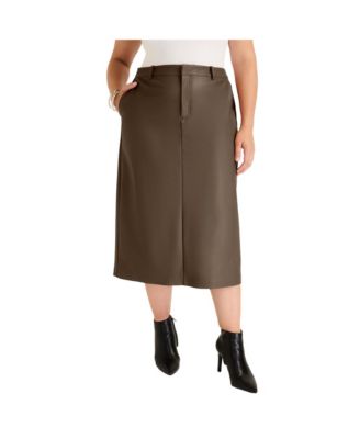 June + Vie Women's June + Vie Faux Leather Skirt