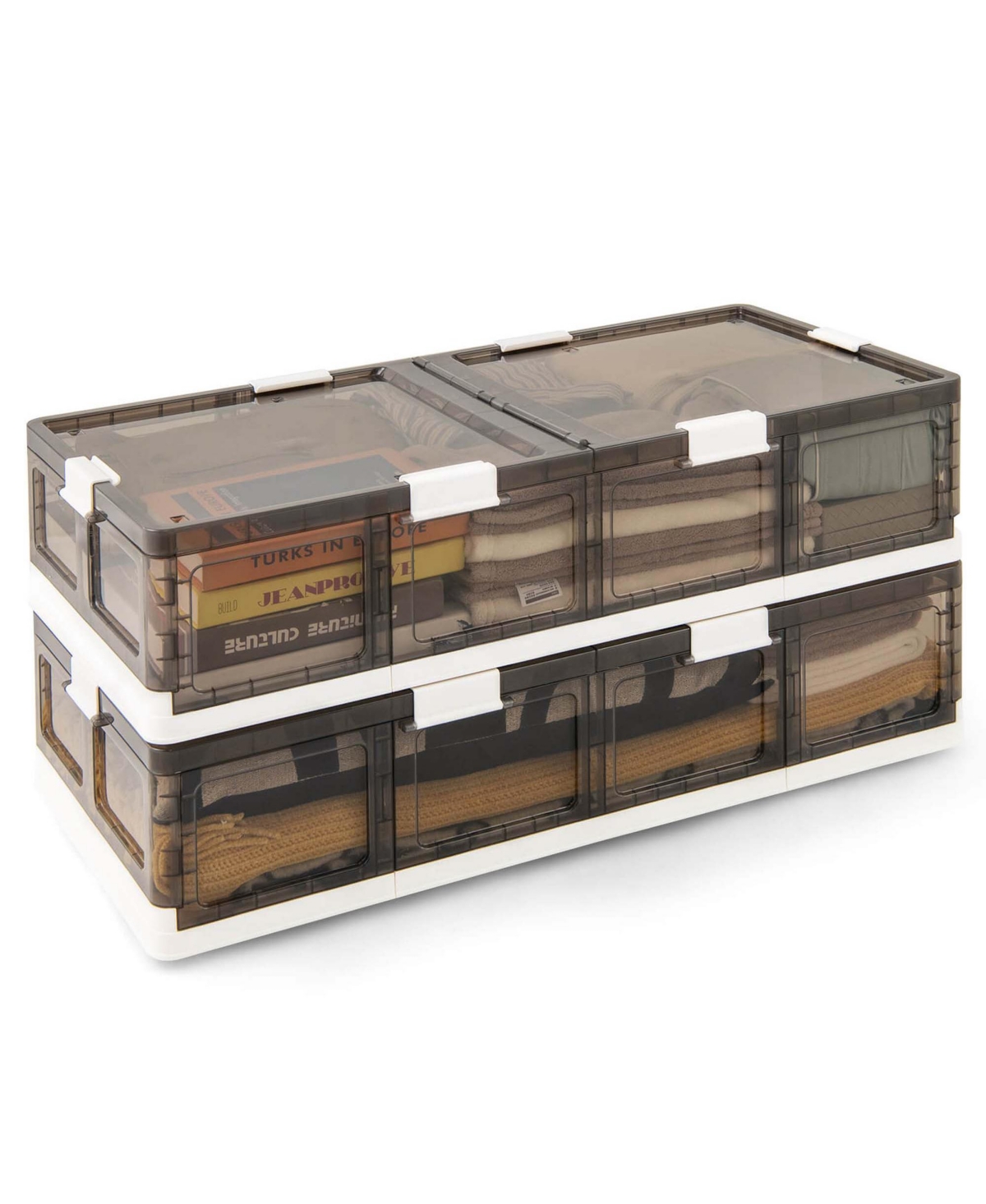 2 Pack 26.5 Gal Under Bed Storage Containers with Wheels Double Opening Lids - Brown