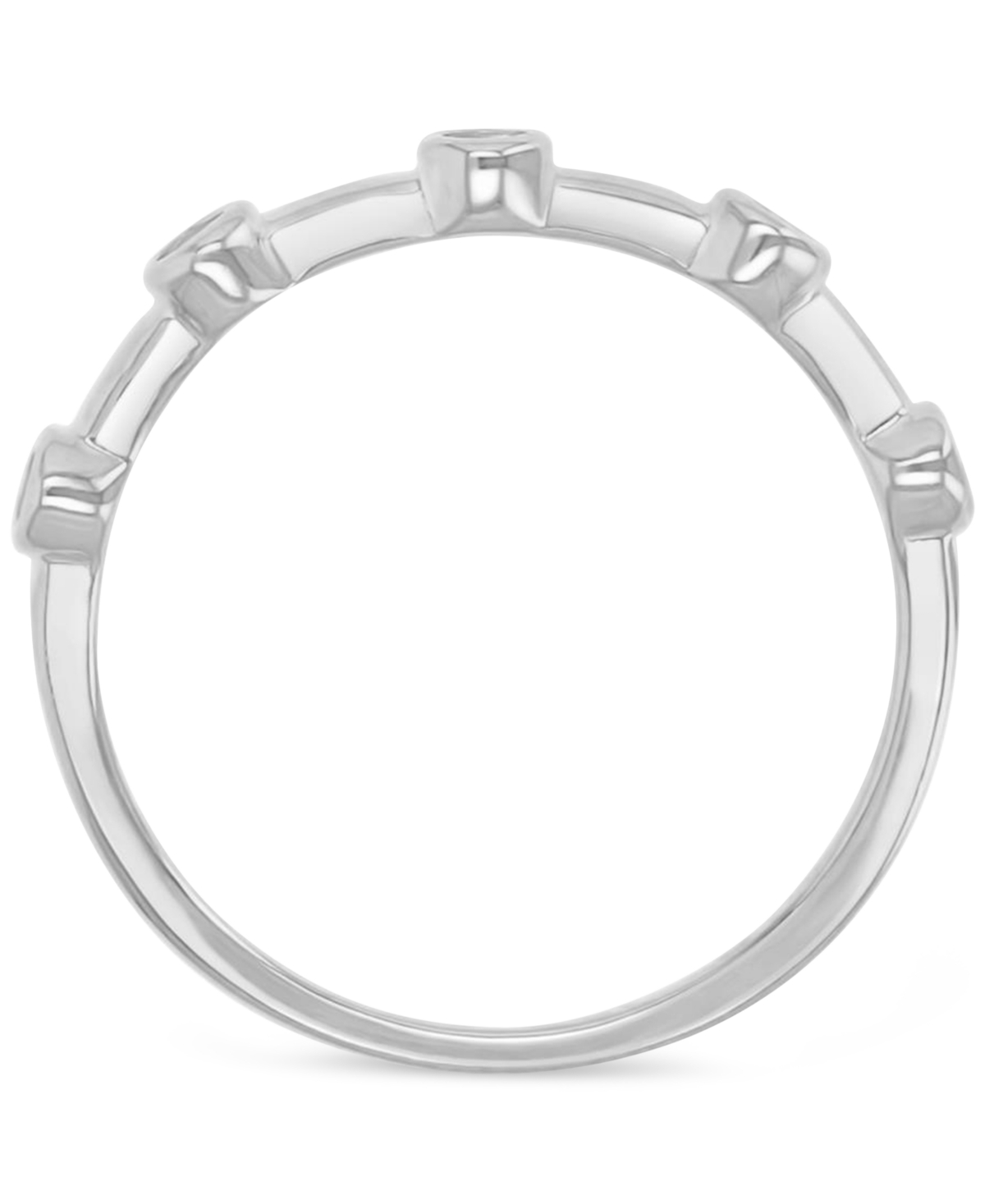 Macy's Cubic Zirconia Accent Ring (1/3 Ct. T.w.) In 14k Gold Over Sterling Silver In Silver