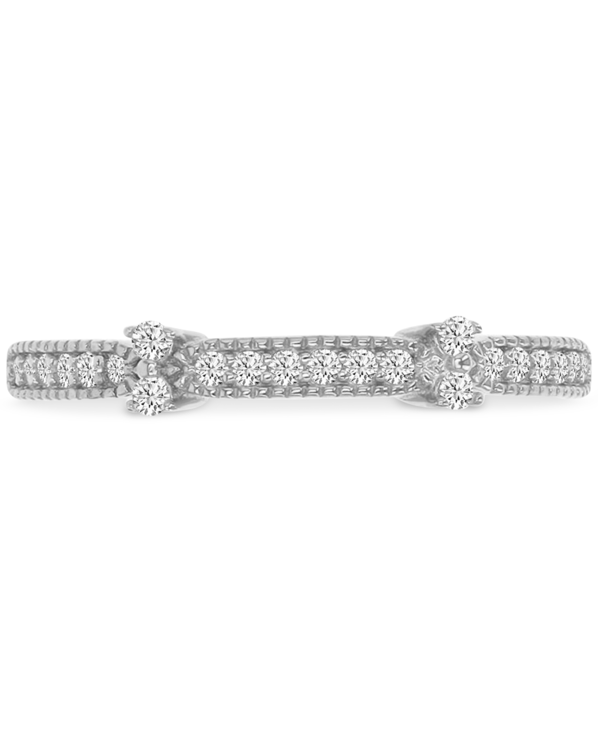 Macy's Cubic Zirconia Accent Ring (1/3 Ct. T.w.) In 14k Gold Over Sterling Silver In Silver