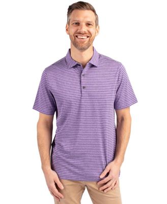 Men's Cutter and Buck Forge Eco Heather Stripe Stretch Recycled Polo