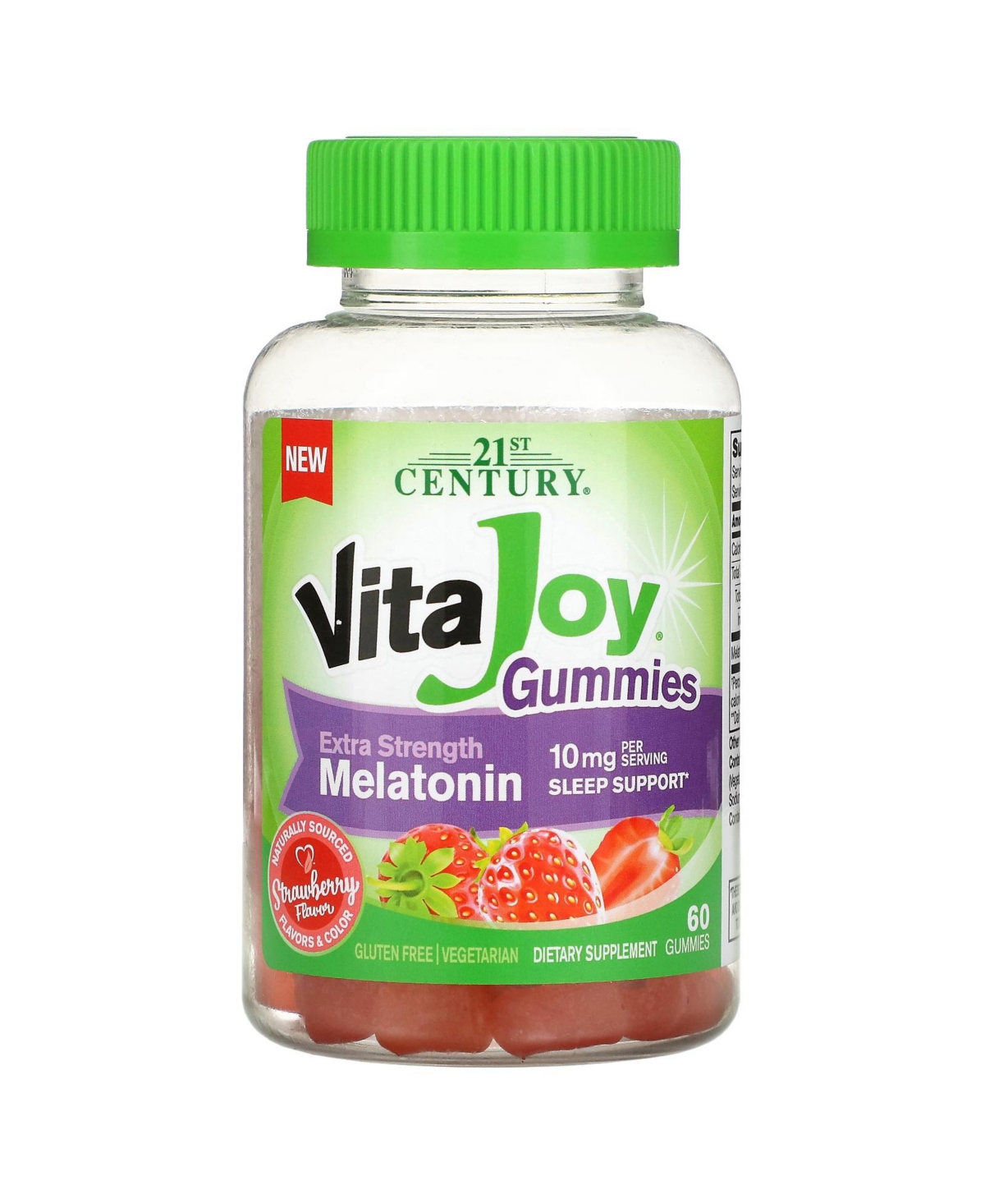 Vita Joy Melatonin Gummies Extra Strength Strawberry 10 mg - 60 Gummies