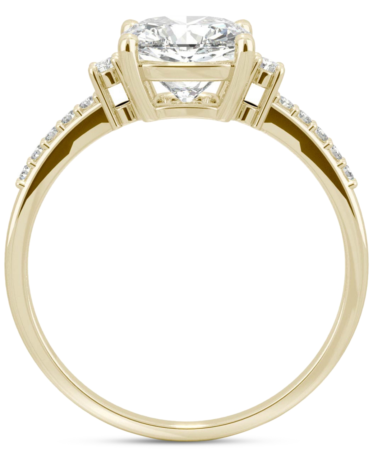 Charles & Colvard Moissanite Cushion Accented Engagement Ring (1-3/4 Ct. T.w.) In 14k Yellow Gold In 14k Gold