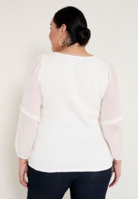Women's June + Vie Puff-Sleeve Smocked Blouse