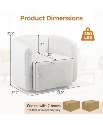 Modern Upholstered Sherpa Accent Chair with Curved Backrest and Armrests