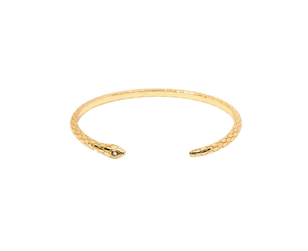 Adjustable Snake Cuff in 14K Gold-Plated Brass - Gold