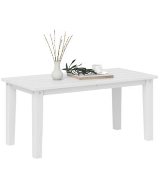 Rectangle Outdoor Patio Table, HDPE Slatted Design