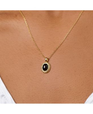Snake Onyx Pendant Necklace in 14K Gold-Plated Sterling Silver