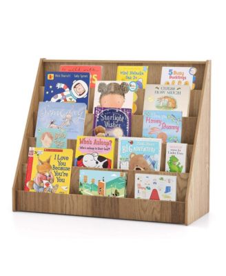 5 Tier Kids Bookshelf with Anti-Tipping Device Kids-friendly Height for Bedroom