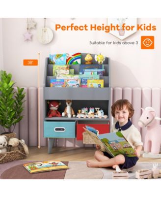 Kids Bookshelf with Open Compartment for Toddlers for Easy Access to Books and Toys