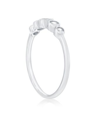 Sterling Silver, Graduating Round CZ Ring
