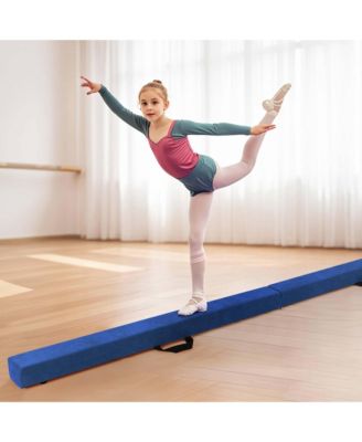 8 FT Folding Gymnastic Beam with Anti-slip Base Pine Wood Frame Carrying Handle