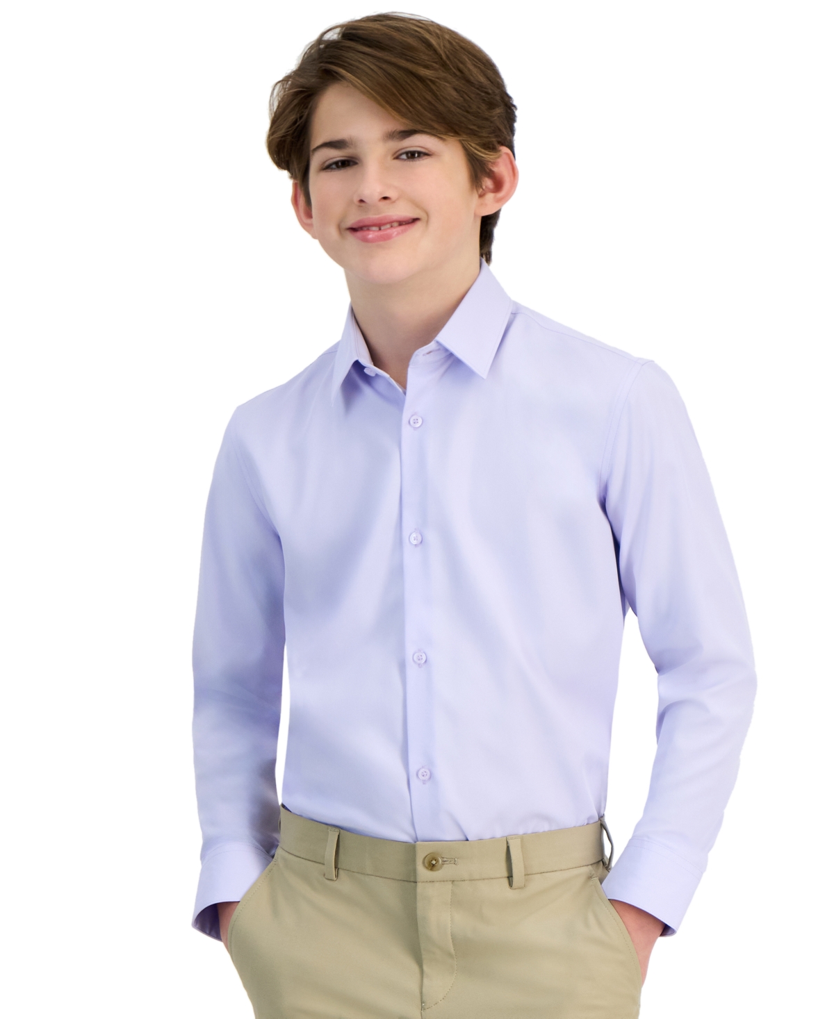Michael Kors Big Boys Solid Button-up Shirt In Lavendar