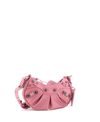 XS Le Cagole Giant Studs Shoulder Bag Glitter Leather