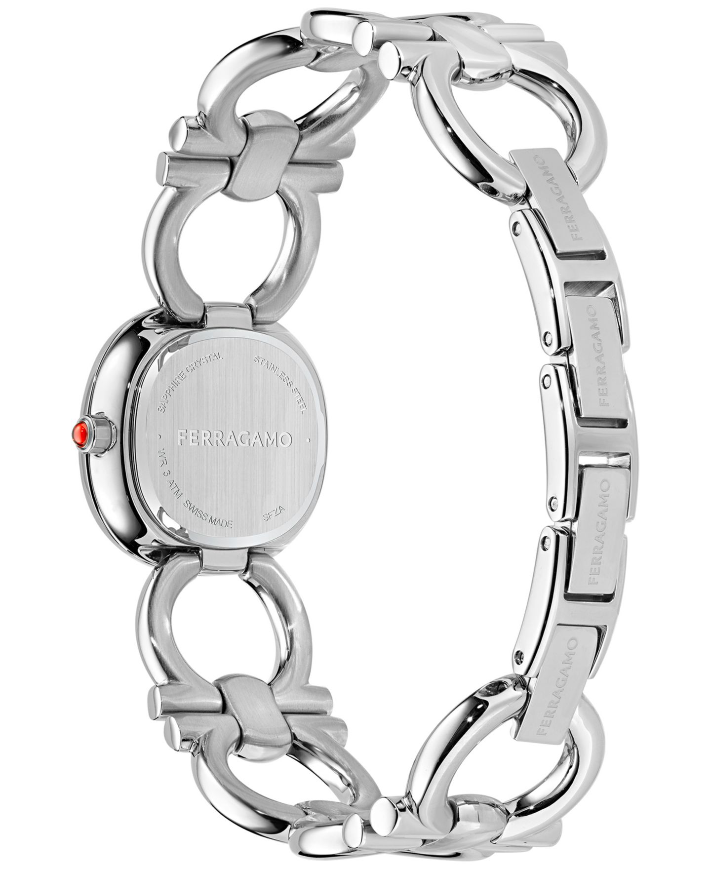 Женские часы Ferragamo Swiss Double Gancini Stainless Steel Link Bracelet Watch 25mm — фото 3