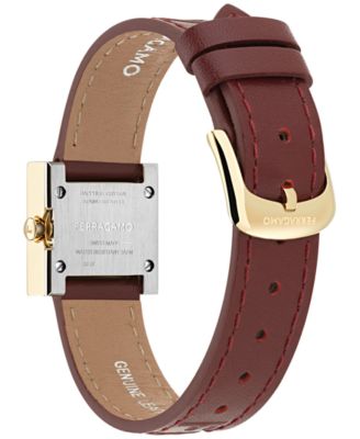 Women's Swiss Portrait Burgundy Leather Strap Watch 20mm
