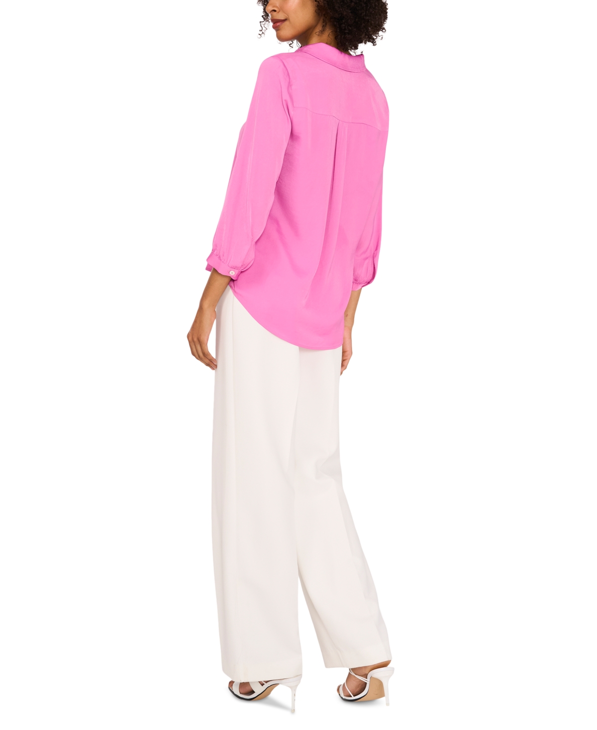 VINCE CAMUTO WOMEN'S COLLARED V-NECK TOP 
