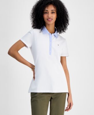 売れ筋商品|||トミー ヒルフィガー カットソー トップス レディース Women's Mixed Media Cornell Polo Shirt Deep Maize Tommy Hilfiger Women's Cornell Trim Polo Bright White Medium